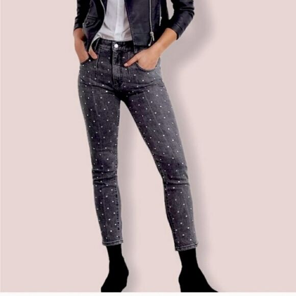 Anthopologie Pilcro Ultra High Rise jeans Beaded / jeweled **host pick** - Picture 12 of 14